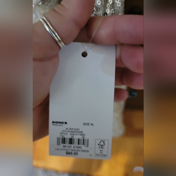 SO Sequin Bare Shoulder Long Sleeve Dress - Picture 2 of 5